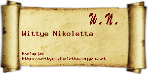Wittye Nikoletta névjegykártya